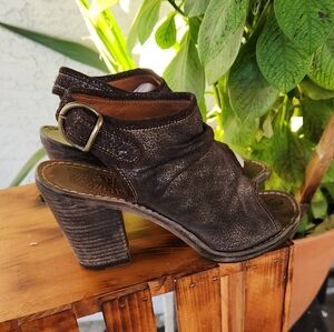 Fiorentini + Baker  Peep Toe Heels  Shimmery Brown Suede‎